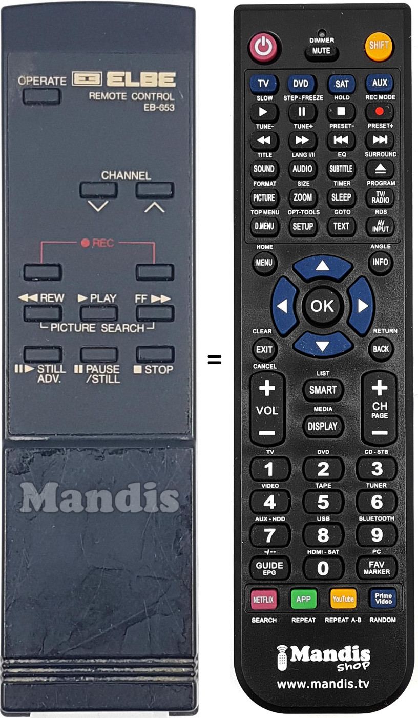 Replacement remote control Elbe EB 653