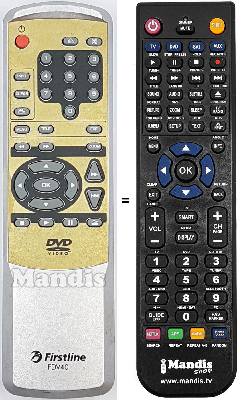 Télécommande équivalente FDV40