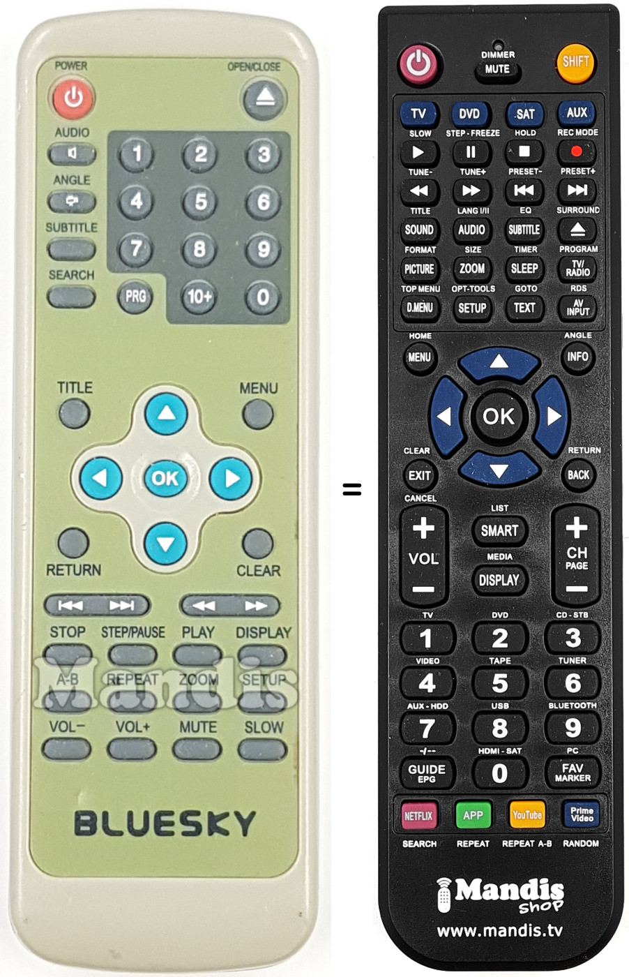 Replacement remote control Bluesky HH 688