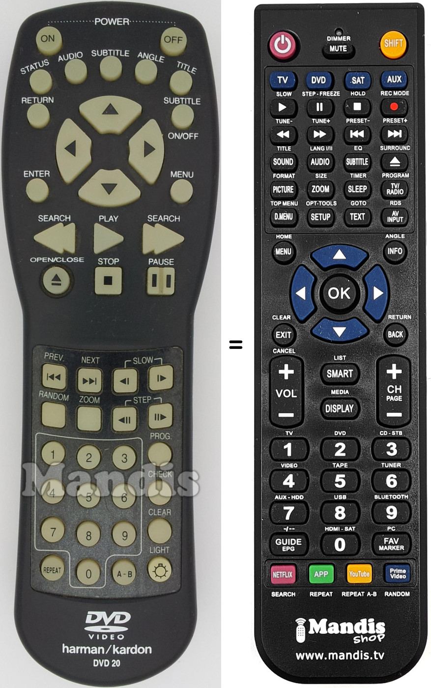 T&eacute;l&eacute;commande &eacute;quivalente DVD20