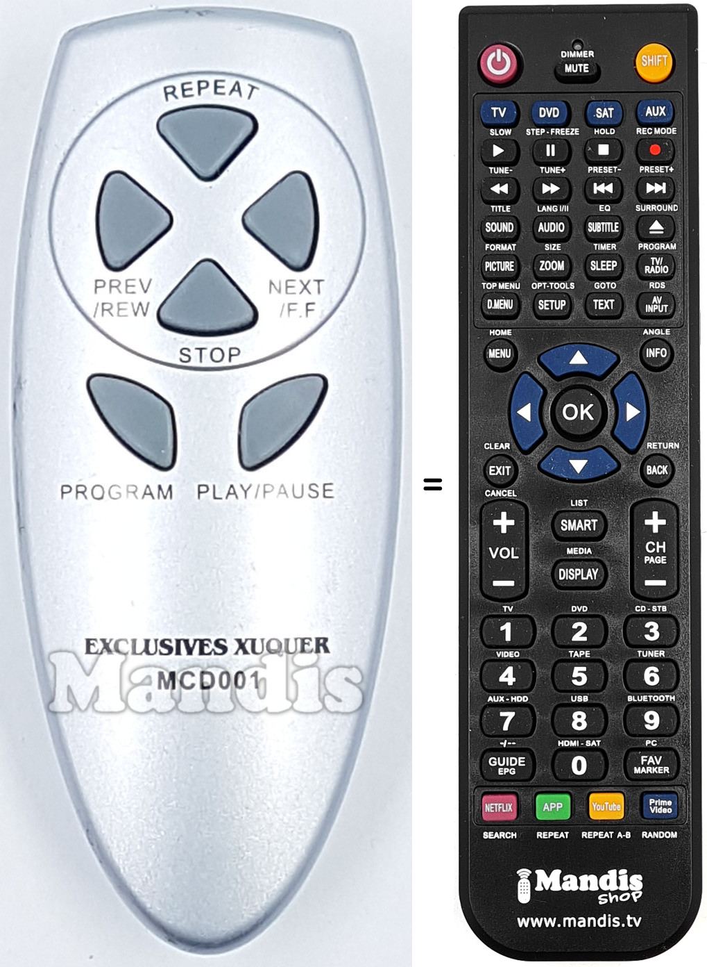 Replacement remote control MCD001