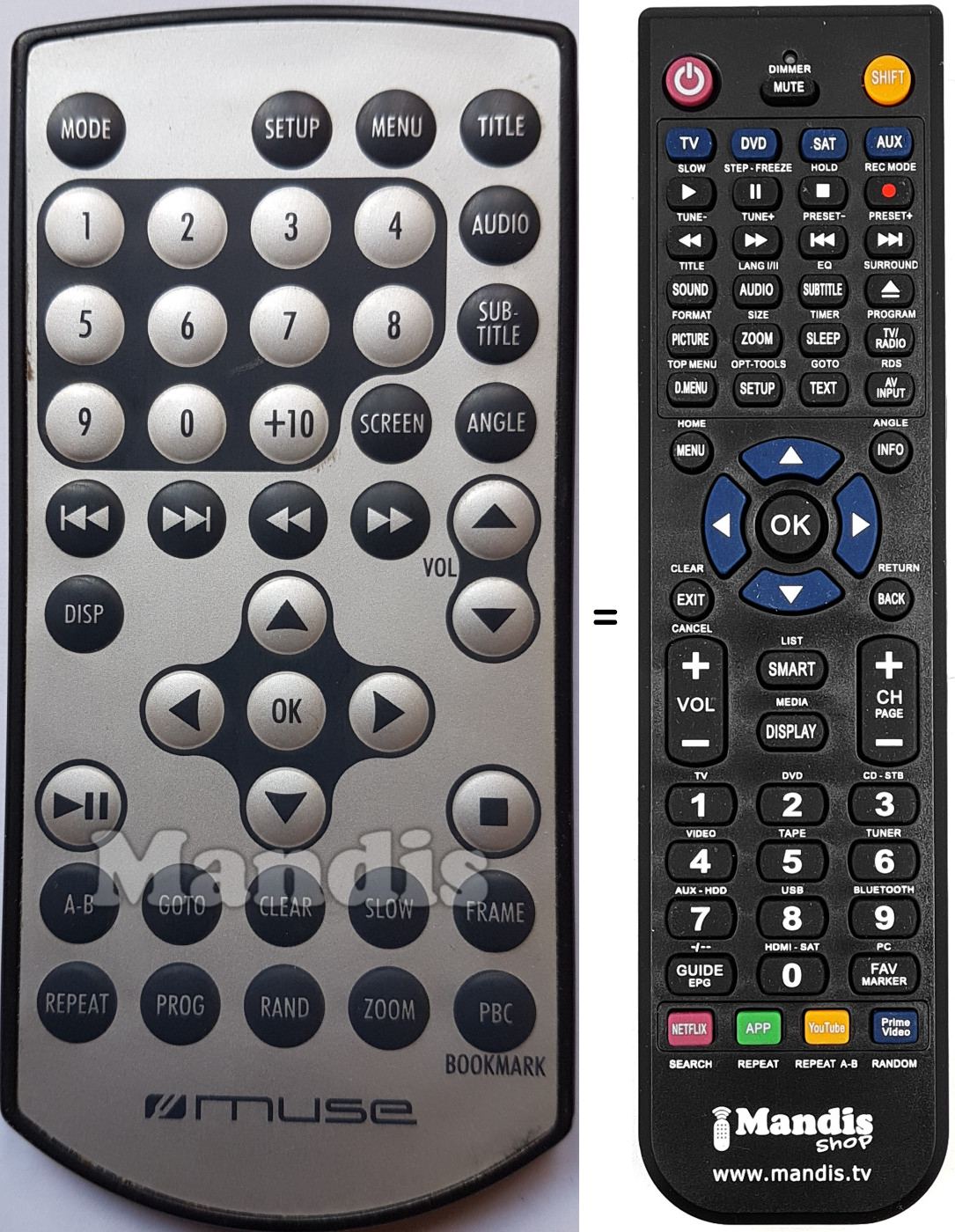 T&eacute;l&eacute;commande &eacute;quivalente Muse001