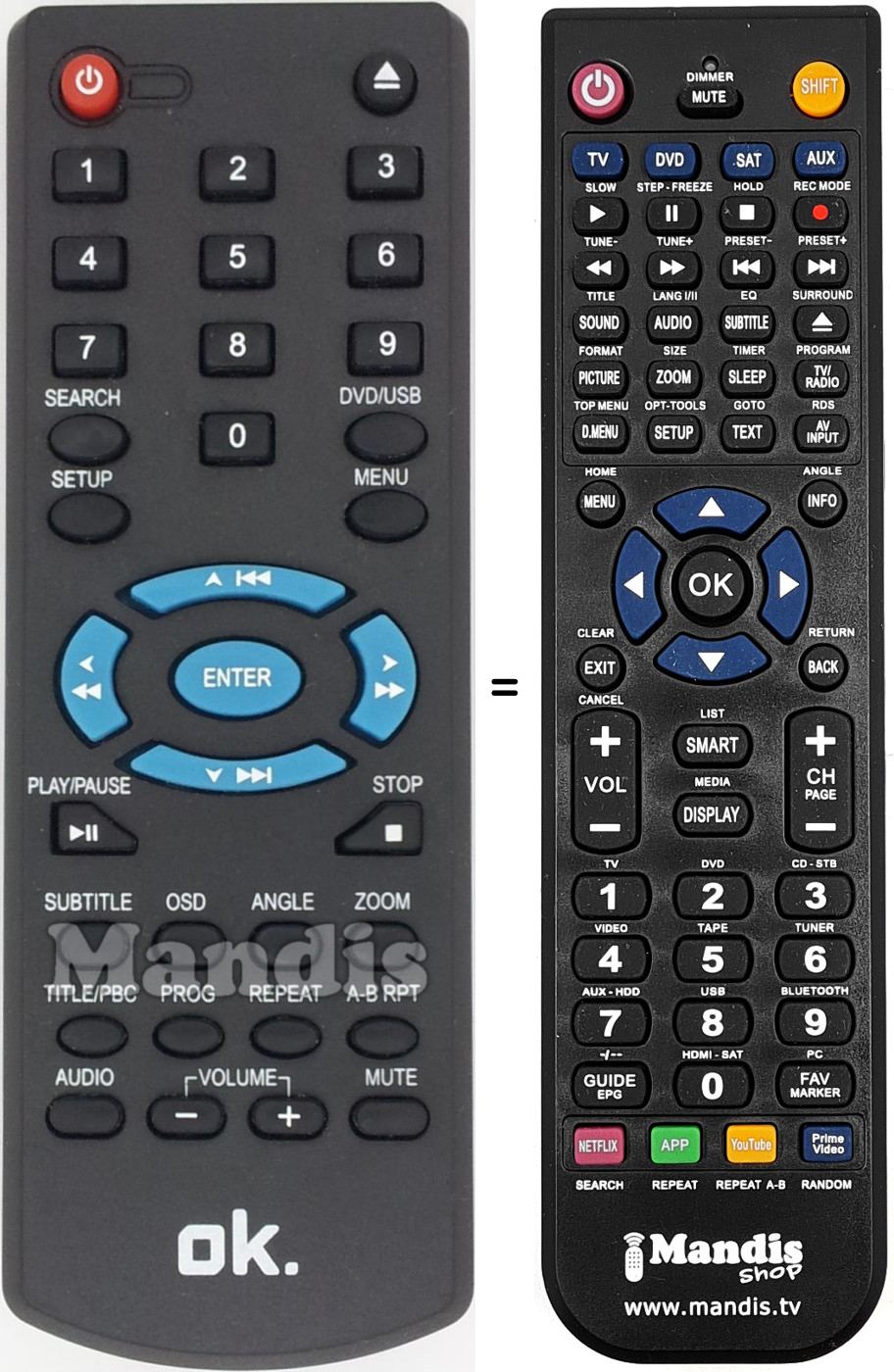Replacement remote control OK004