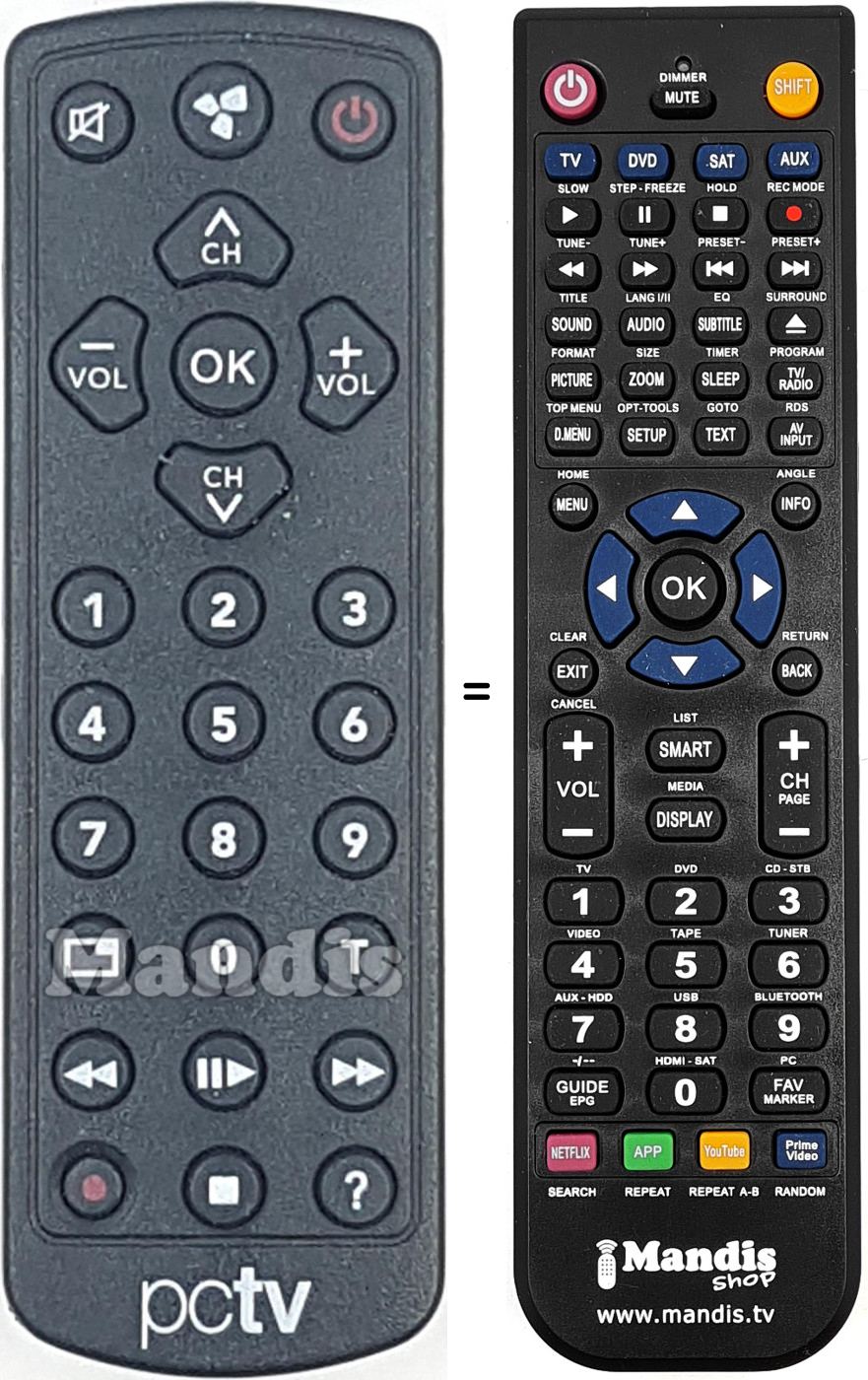 T&eacute;l&eacute;commande &eacute;quivalente PCTV001