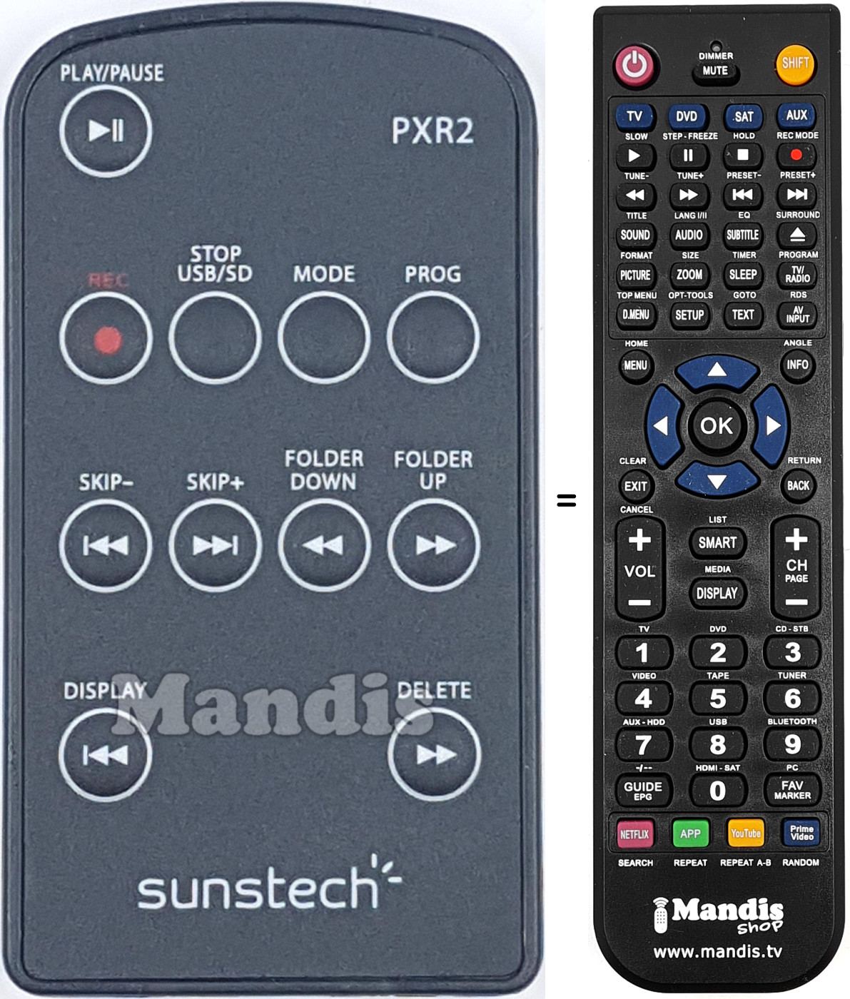 Télécommande équivalente PXR2