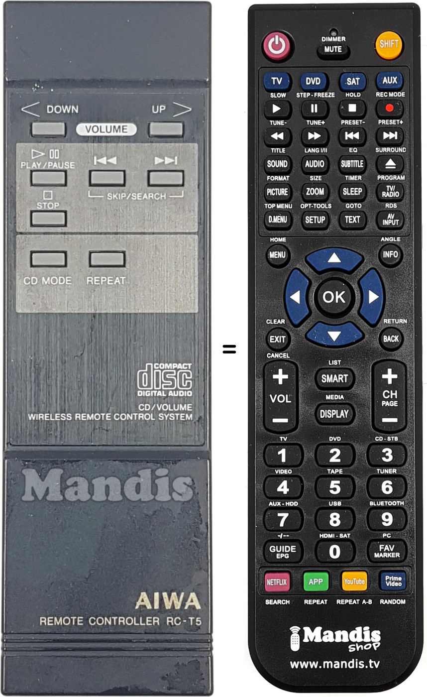 Replacement remote control RC-T5
