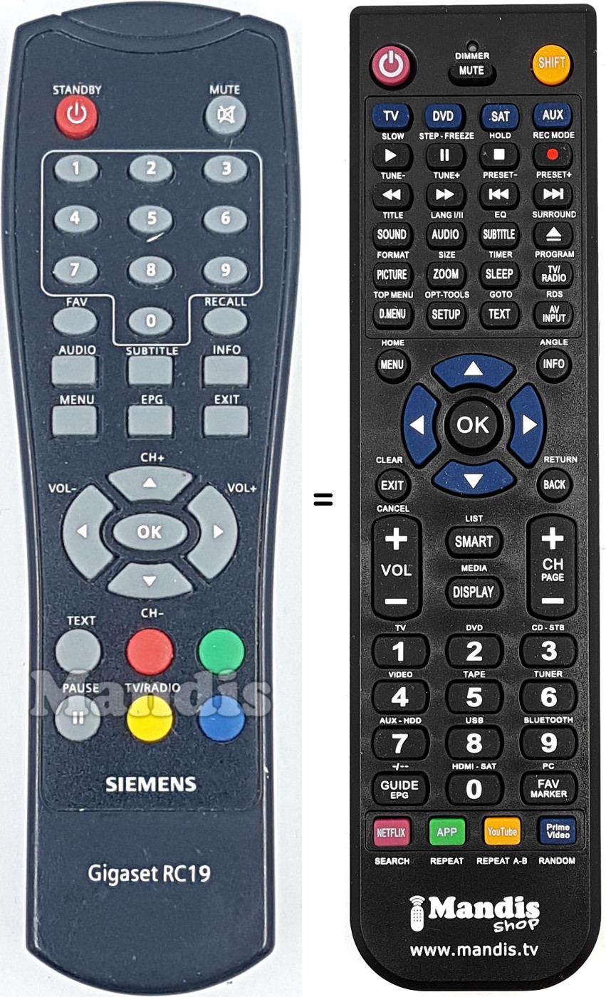 T&eacute;l&eacute;commande &eacute;quivalente M0095457