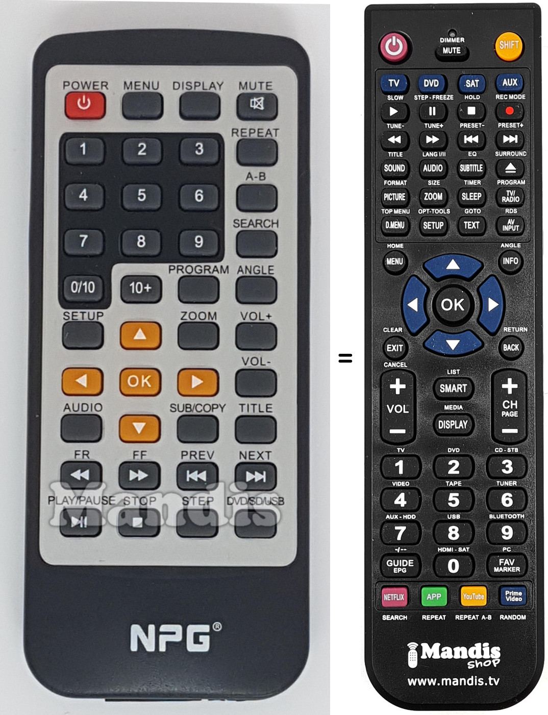 Télécommande équivalente REMCON1524