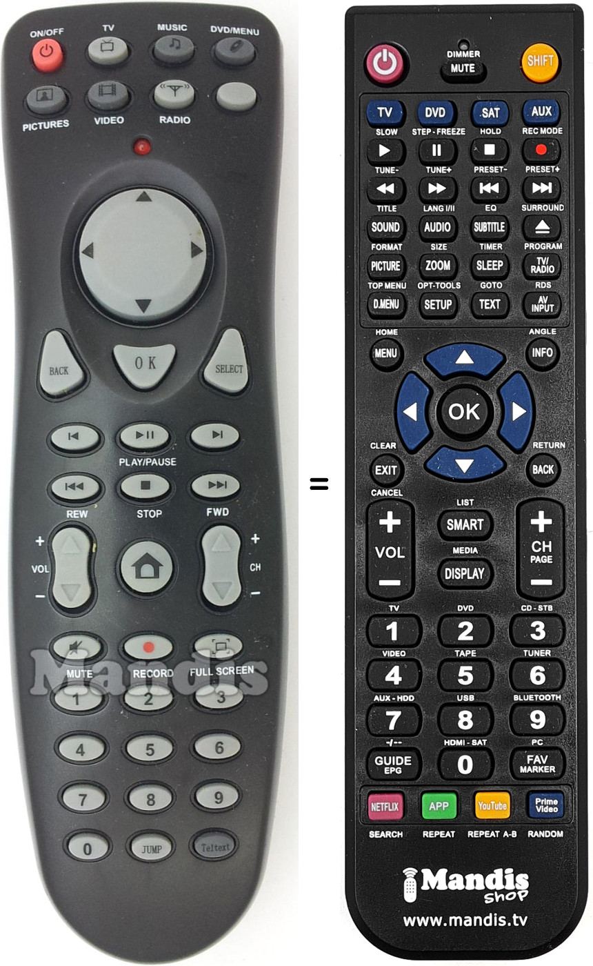 Télécommande équivalente REMCON1562