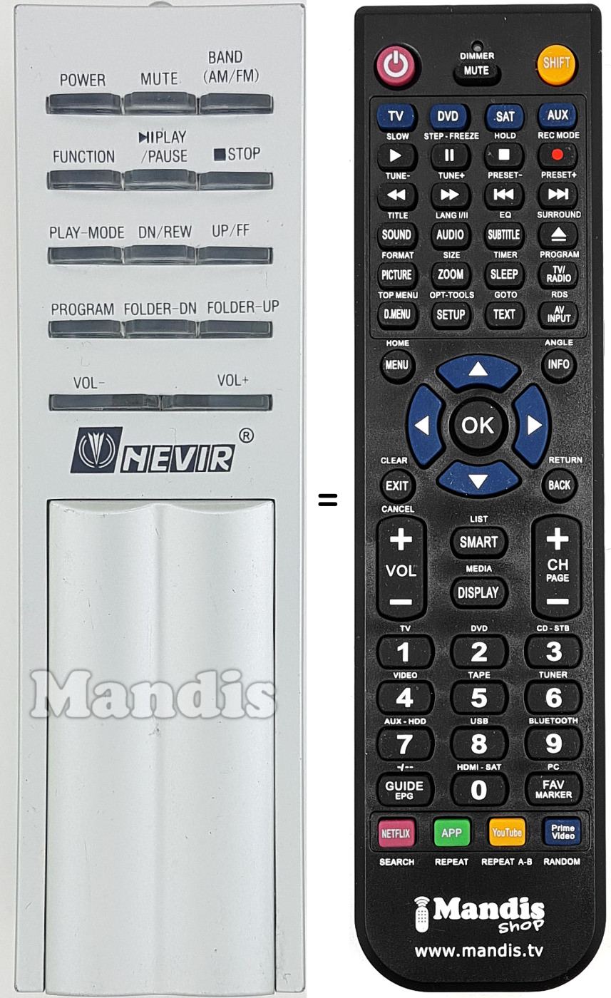 Télécommande équivalente REMCON1622