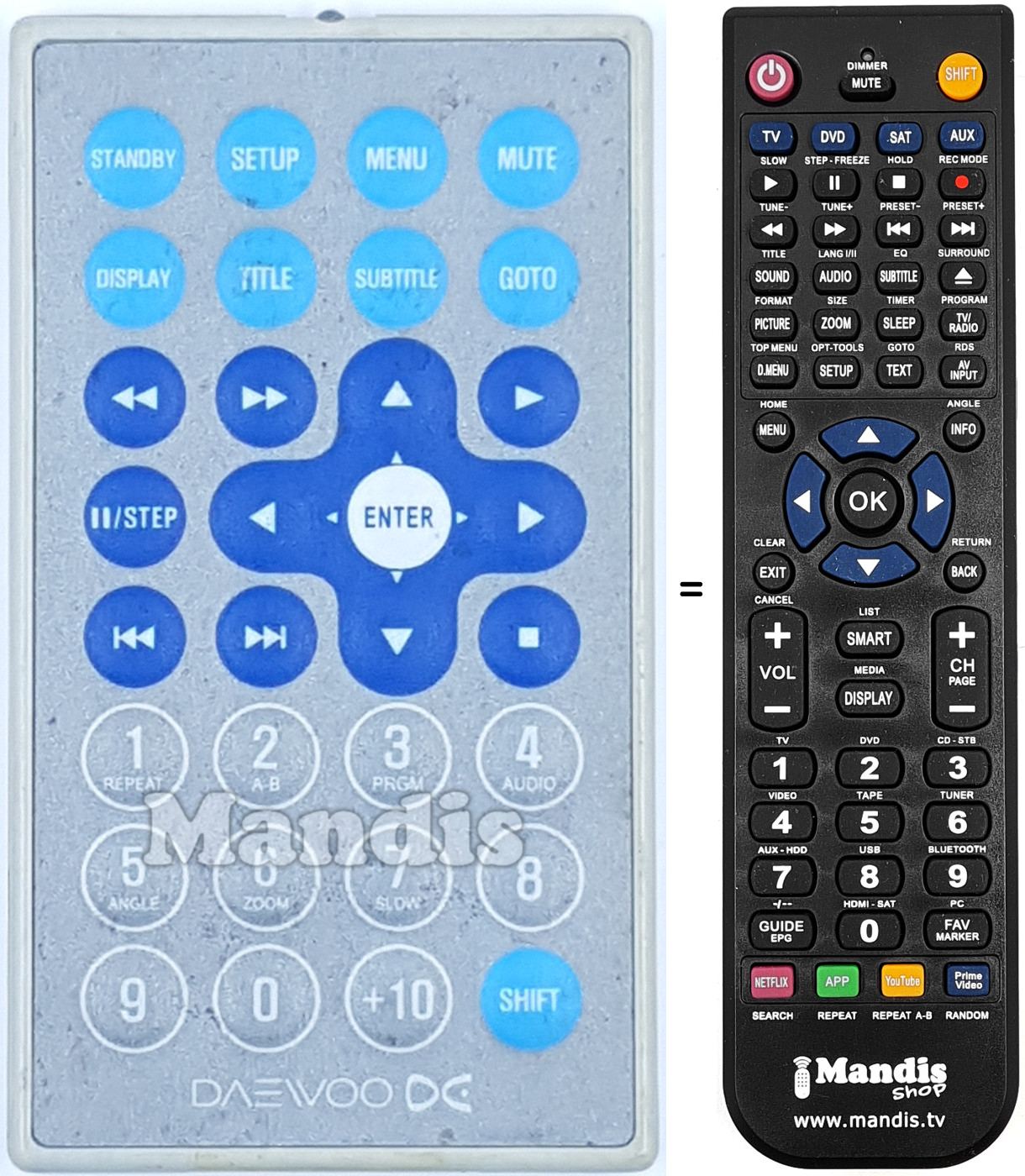 Télécommande équivalente REMCON1694