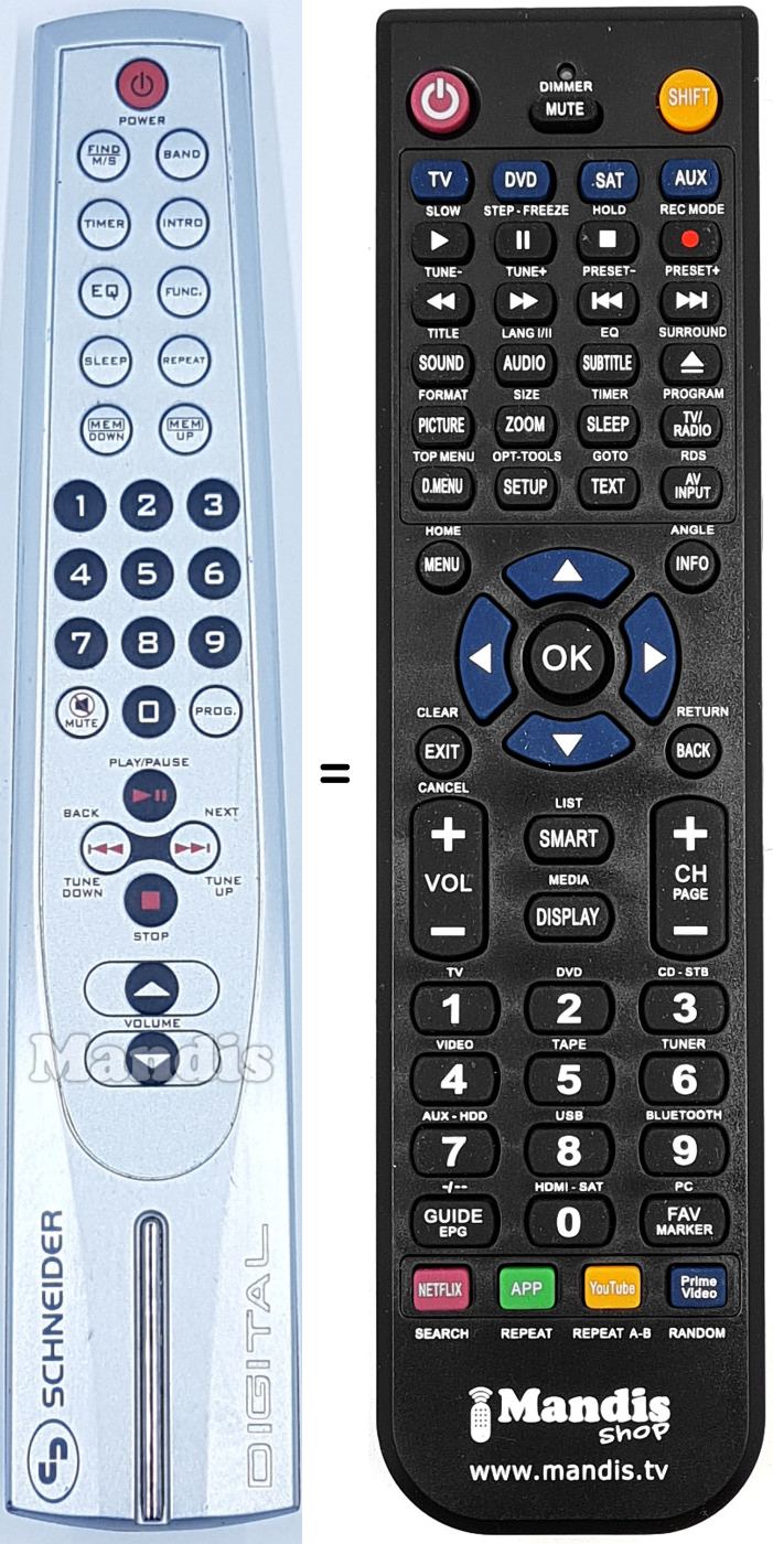 Télécommande équivalente REMCON1753