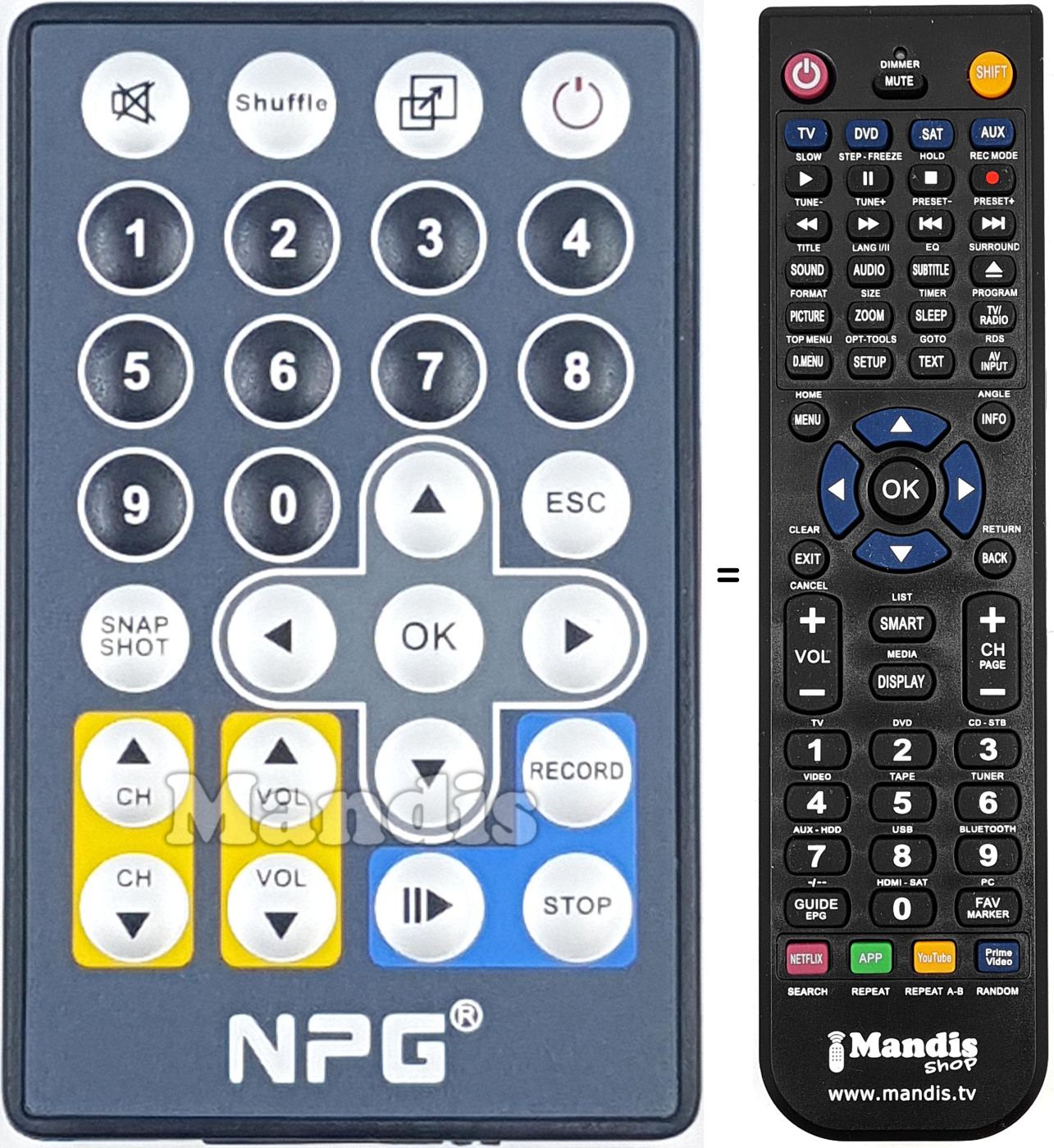 Télécommande équivalente REMCON2051