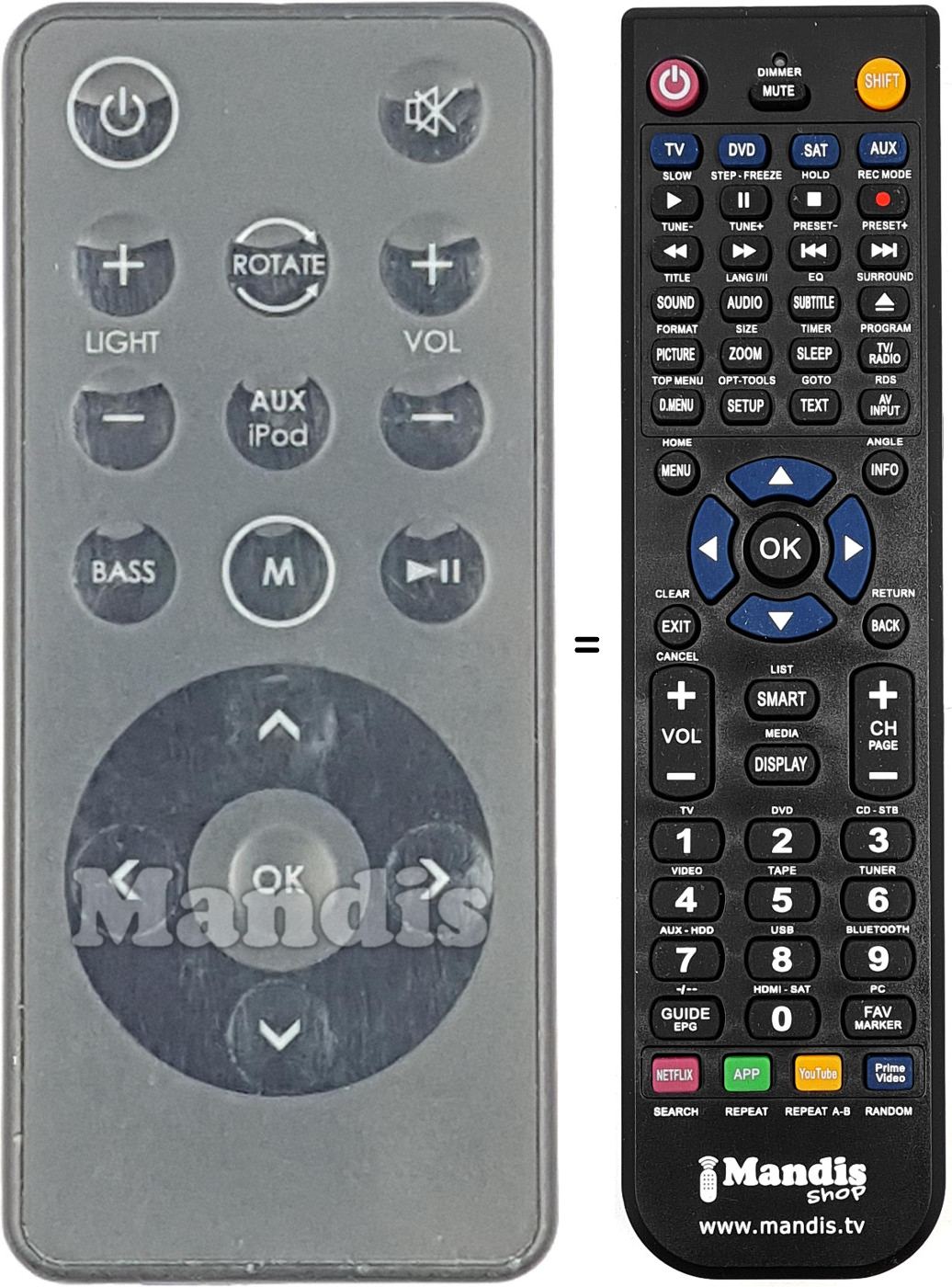 Télécommande équivalente REMCON2186