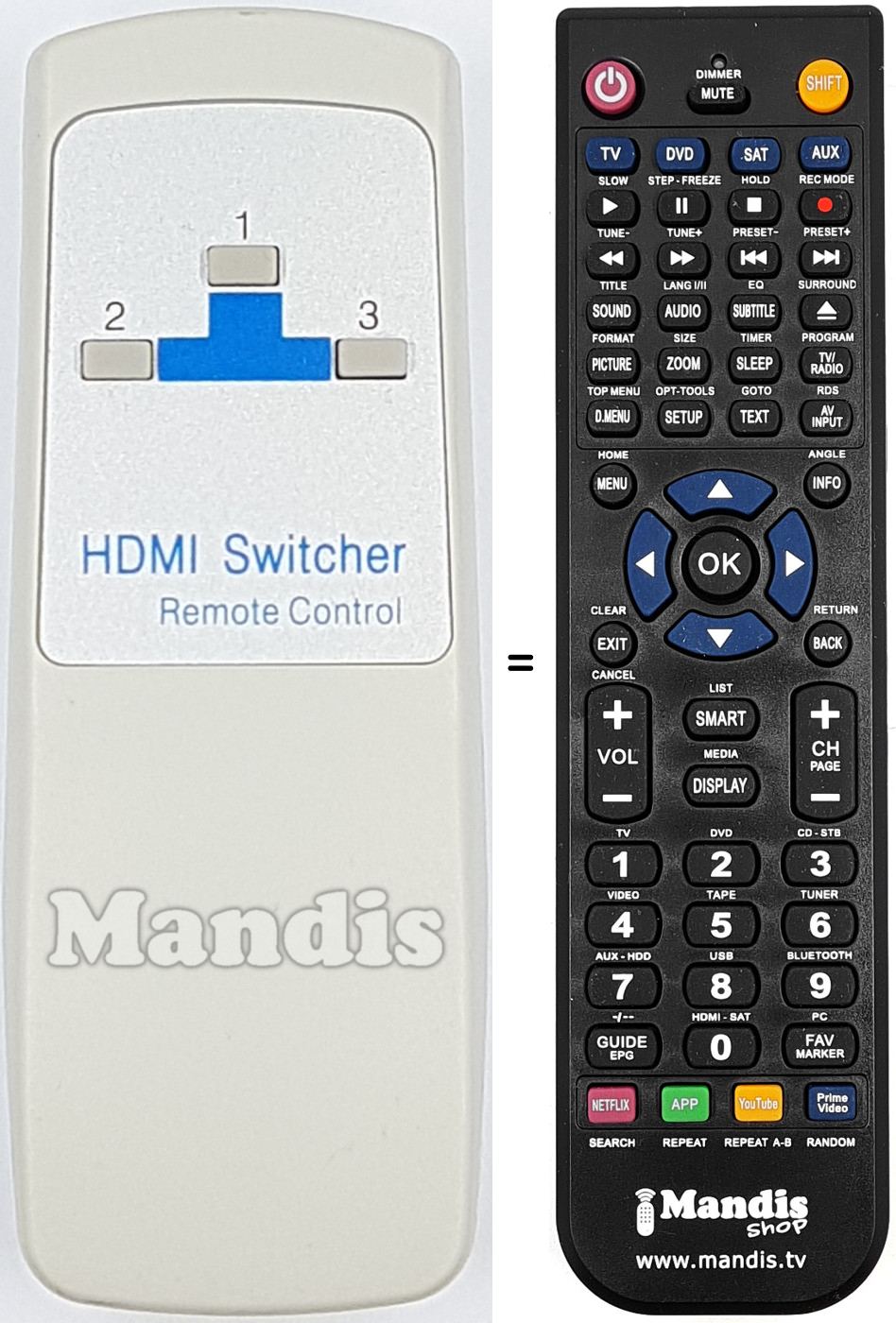Télécommande équivalente REMCON2187