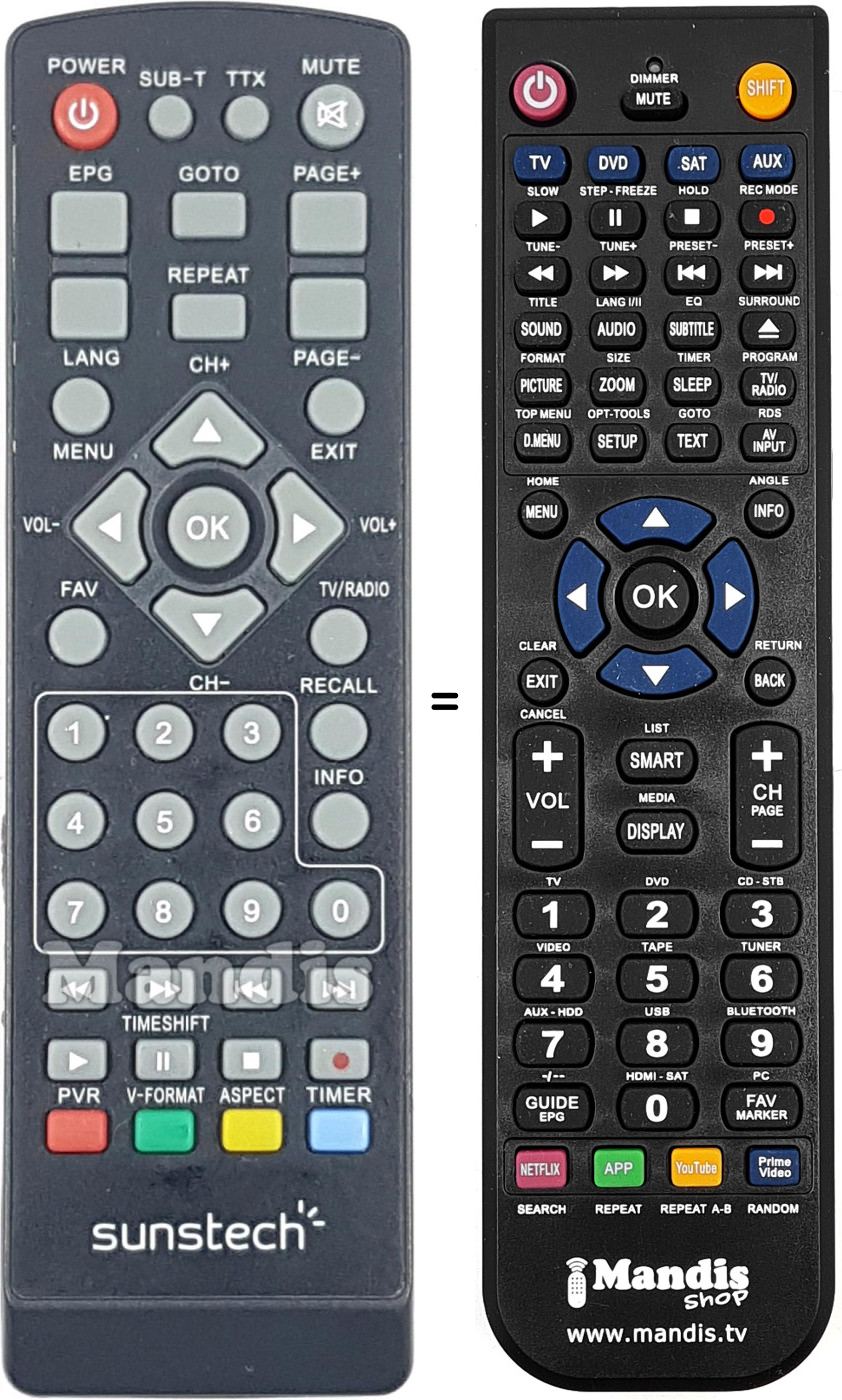 Télécommande équivalente SUNST001