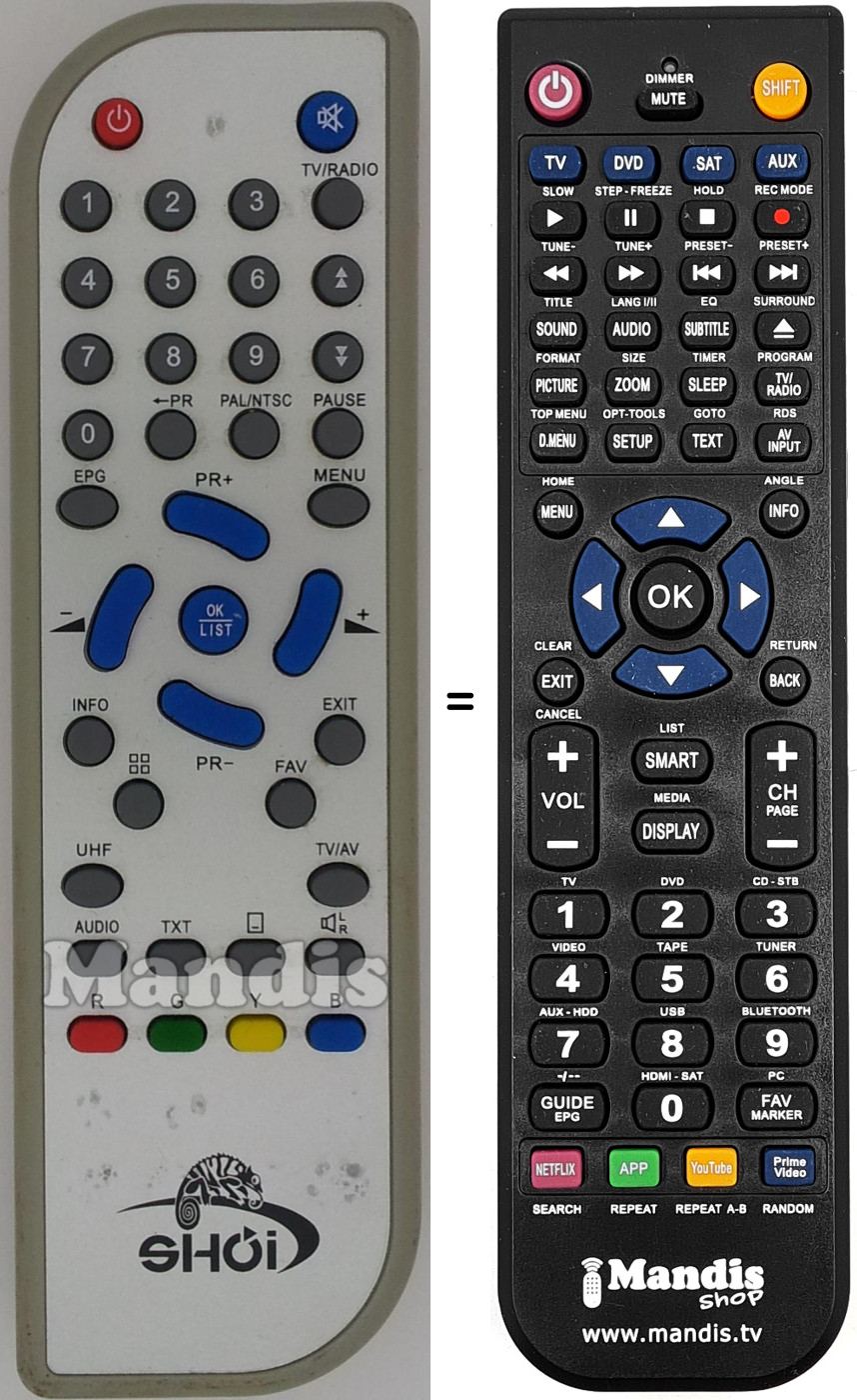 T&eacute;l&eacute;commande &eacute;quivalente Shoi Shoi002