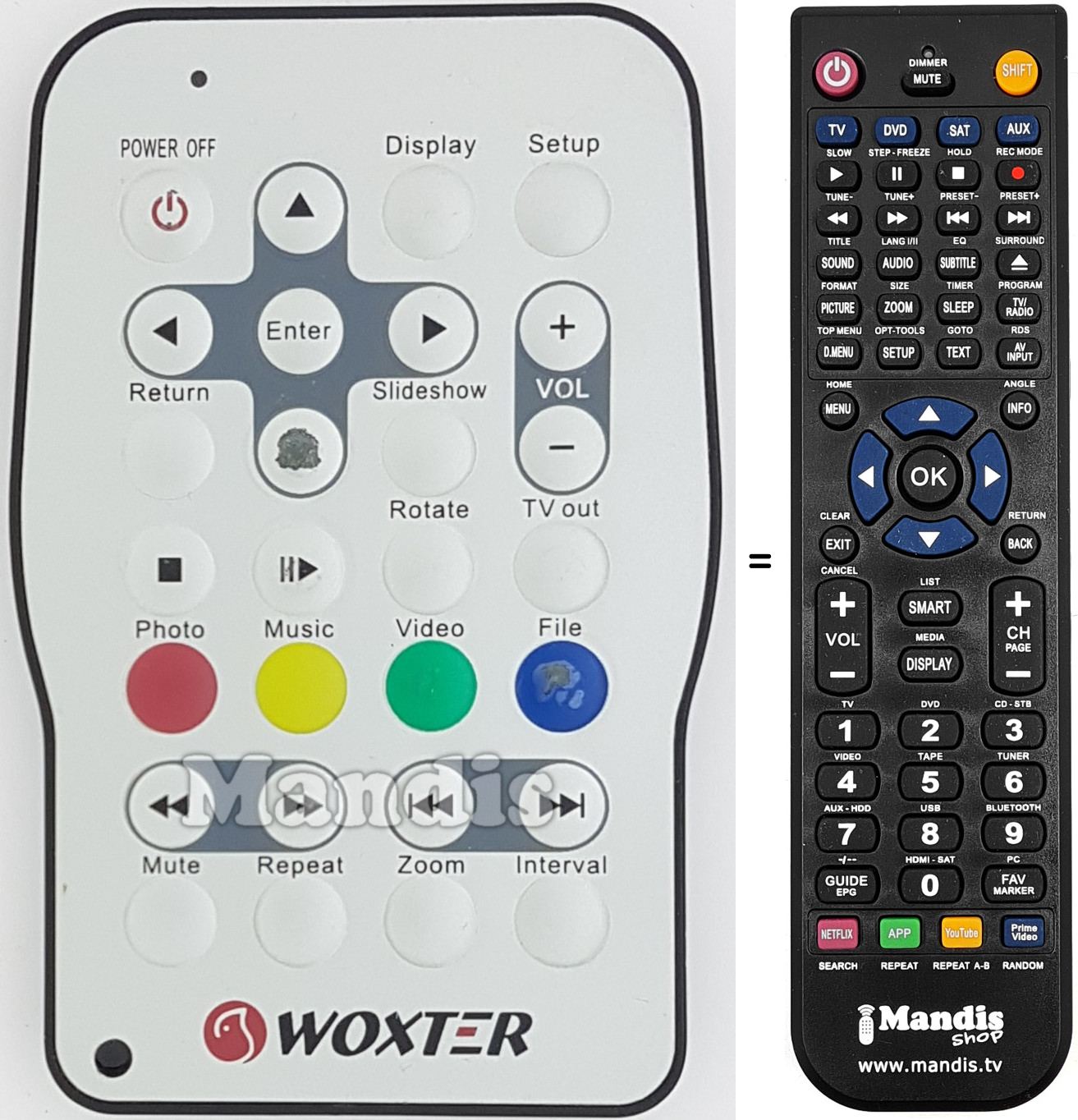 Télécommande équivalente WOX005