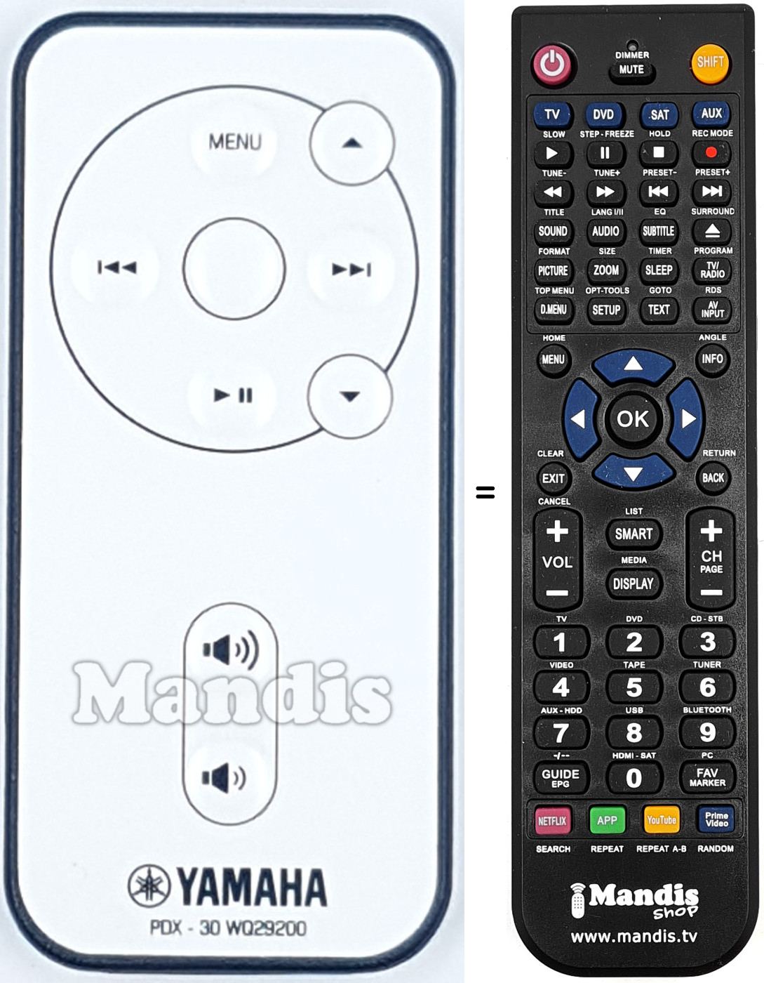 Télécommande équivalente Pioneer WQ29200