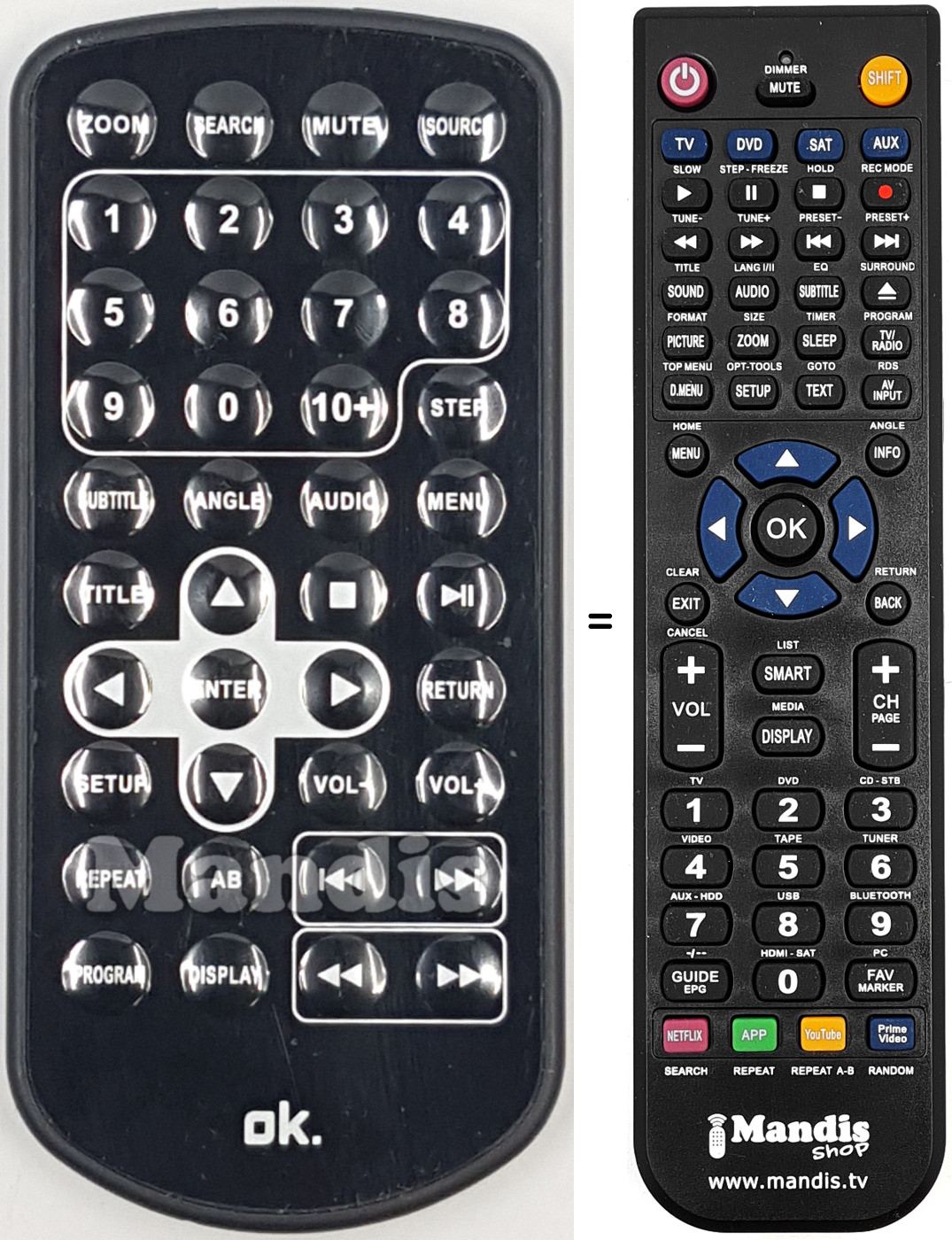 Replacement remote control OPD700