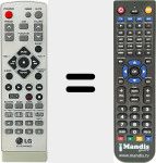 Replacement remote control for 6710CMAQ06D