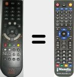 Replacement remote control for TVXM 3100 U