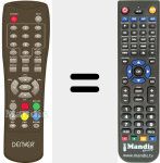 Replacement remote control for DVBT42