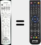 Replacement remote control for RC38T1-40