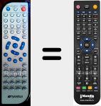 Replacement remote control for DV8000T