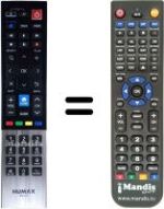 Replacement remote control Humax HVS53055