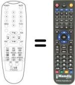Télécommande équivalente LG 20 J 3 RX