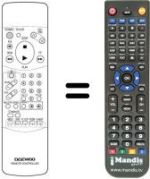 Télécommande équivalente Daewoo DVR 8680 SV