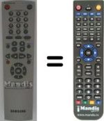 Télécommande équivalente Samsung SV 657 X