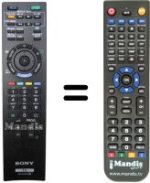 Télécommande équivalente Sony KDL-46 HX700