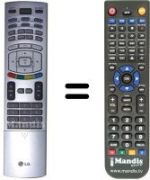 Télécommande équivalente LG RZ-42PX6SX