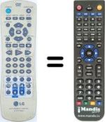 Télécommande équivalente LG DV 8900 C