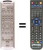 Replacement remote control Multitech DVD 2009