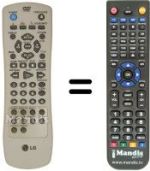 Télécommande équivalente LG DVD 5183