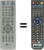Télécommande équivalente LG DVX 298