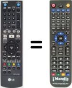 Télécommande équivalente LG RHT-499 H