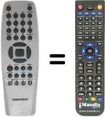 Replacement remote control Daewoo WJF016