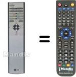 Télécommande équivalente LG 6710V00100U