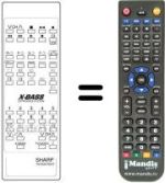Télécommande équivalente Sharp RRMC-G1022BMSA