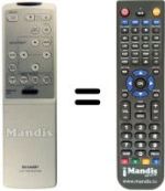 Replacement remote control Sharp RRMCG1292CESA