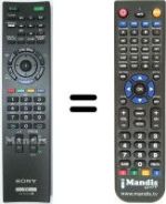 Replacement remote control Sony KDL-32EX420