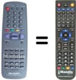 Télécommande équivalente Sharp RRMC-G1072BMSA