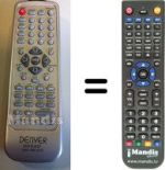 Télécommande équivalente Denver DVD188 Divx
