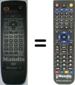 Replacement remote control Pioneer DV515