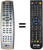 Télécommande équivalente LG RZ 29FA34 RB