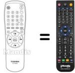 Télécommande équivalente Toshiba 21 S 03 D
